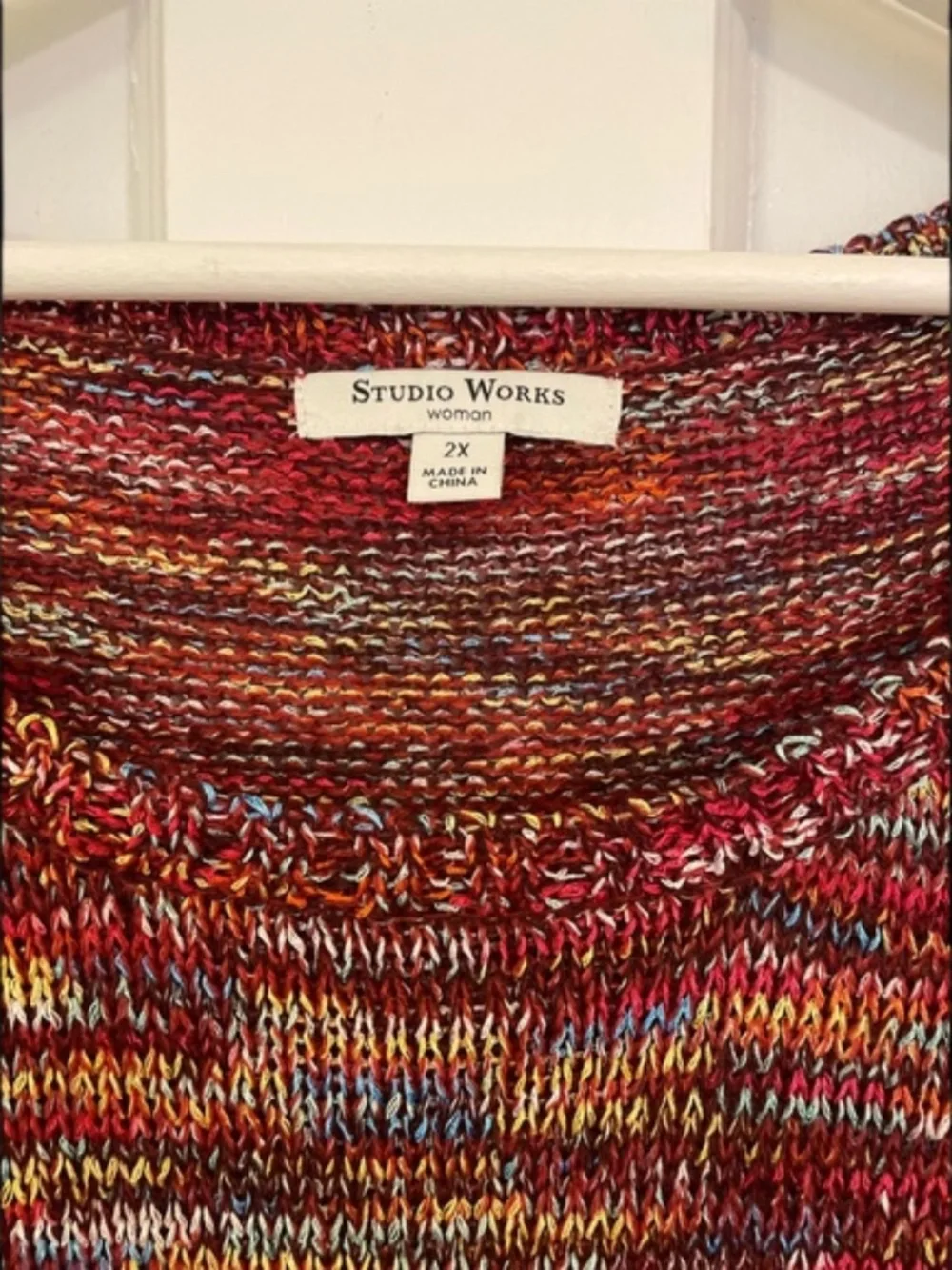 NWOT! Studio Works Marled Multicolor Knitted 3/4 Sleeve Sweater Size XXL/2X
